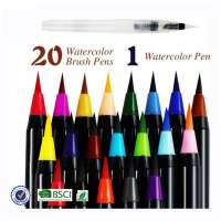 20 Vivid Colors Soft Flexible Nylon Tip Water Color Brush Pen